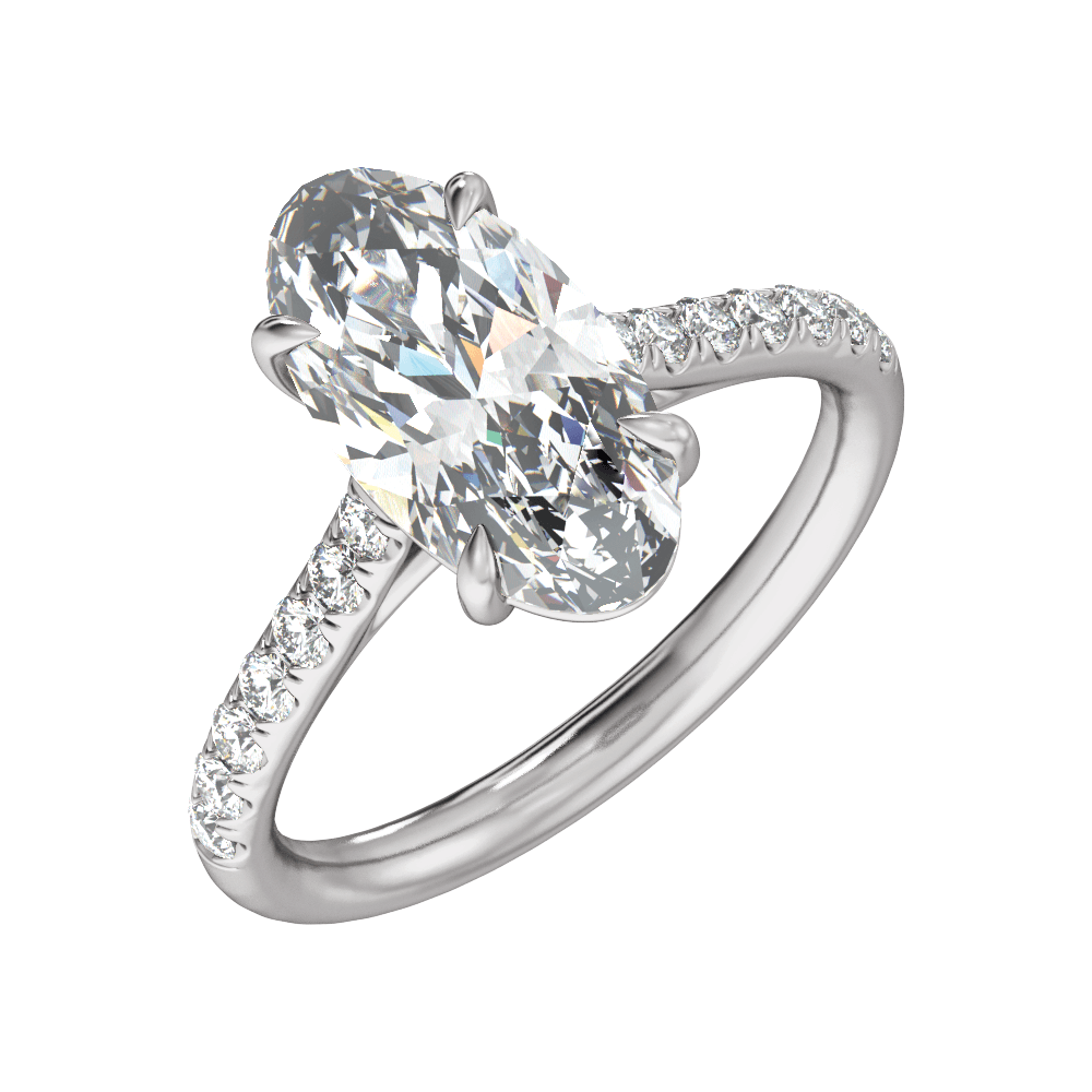 Platinum 13.8x6.9 mm Oval 3 1/3 CTW Lab-Grown Diamond Engagement Ring