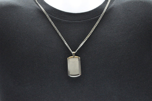 Mens Stainless Steel Dog Tag Pendant