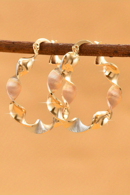 Twisted Round Hoop Earrings