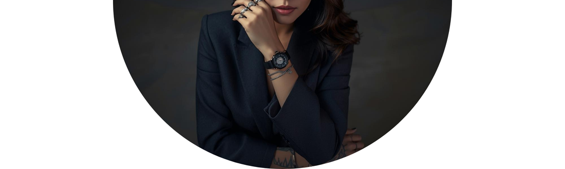 A professional woman showcasing Corporate Fashion by transitioning Business Casual Outfits to happy hour with stacked diamond rings — Demali&RiverCo.