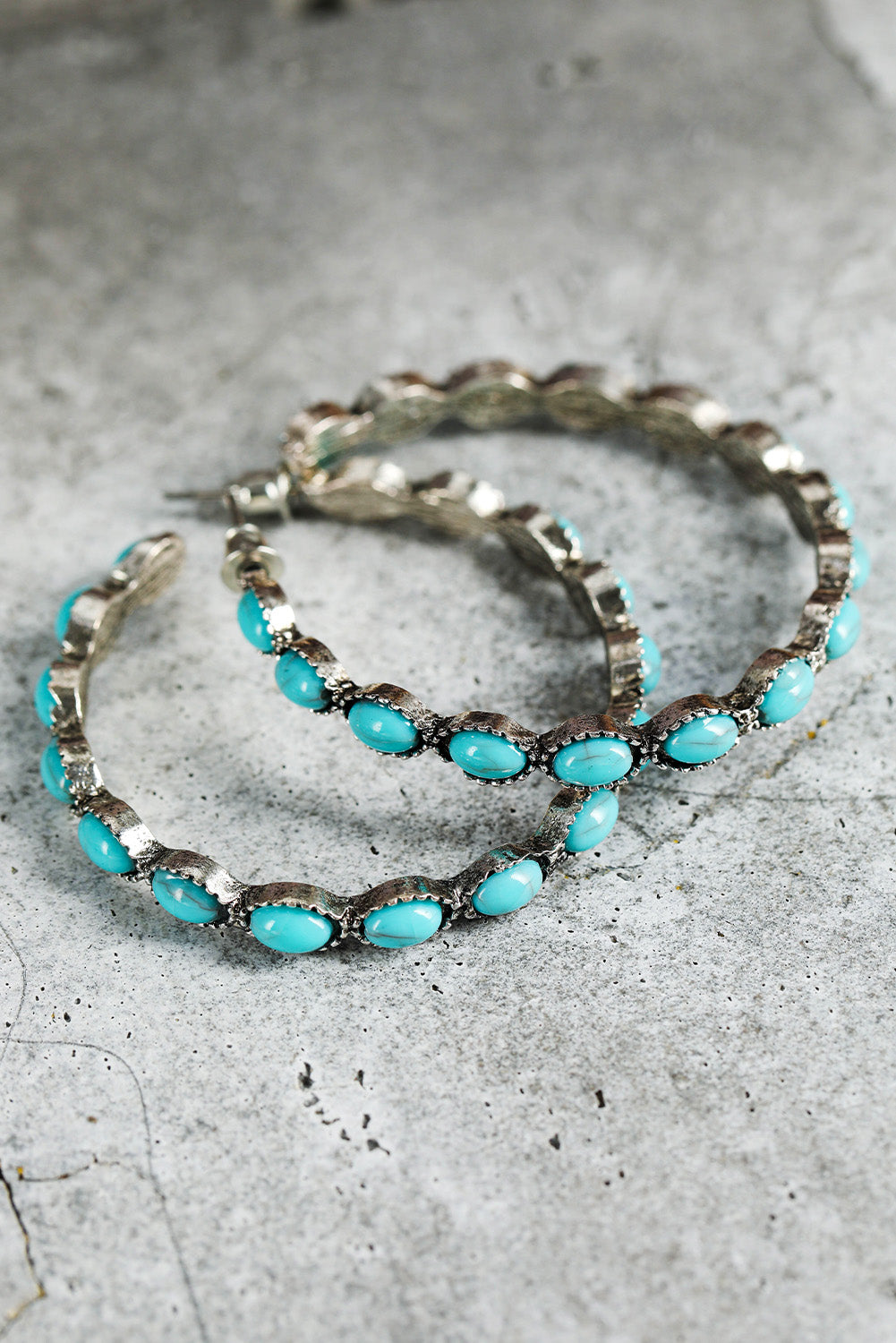 Turquoise C-shaped Earrings