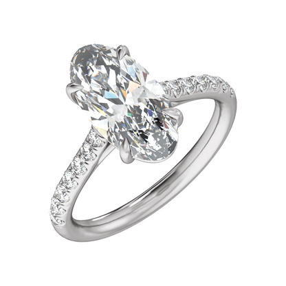 Platinum 13.8x6.9 mm Oval 3 1/3 CTW Lab-Grown Diamond Engagement Ring