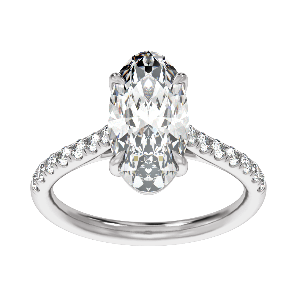 Platinum 13.8x6.9 mm Oval 3 1/3 CTW Lab-Grown Diamond Engagement Ring