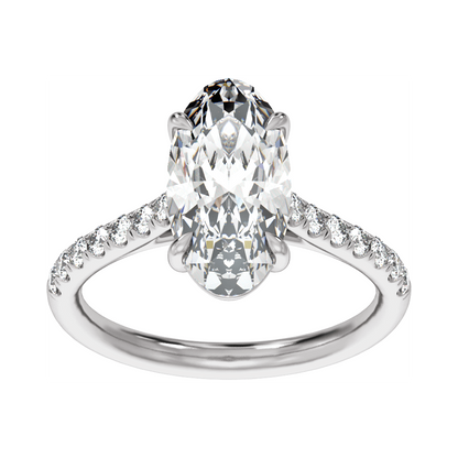 Platinum 13.8x6.9 mm Oval 3 1/3 CTW Lab-Grown Diamond Engagement Ring