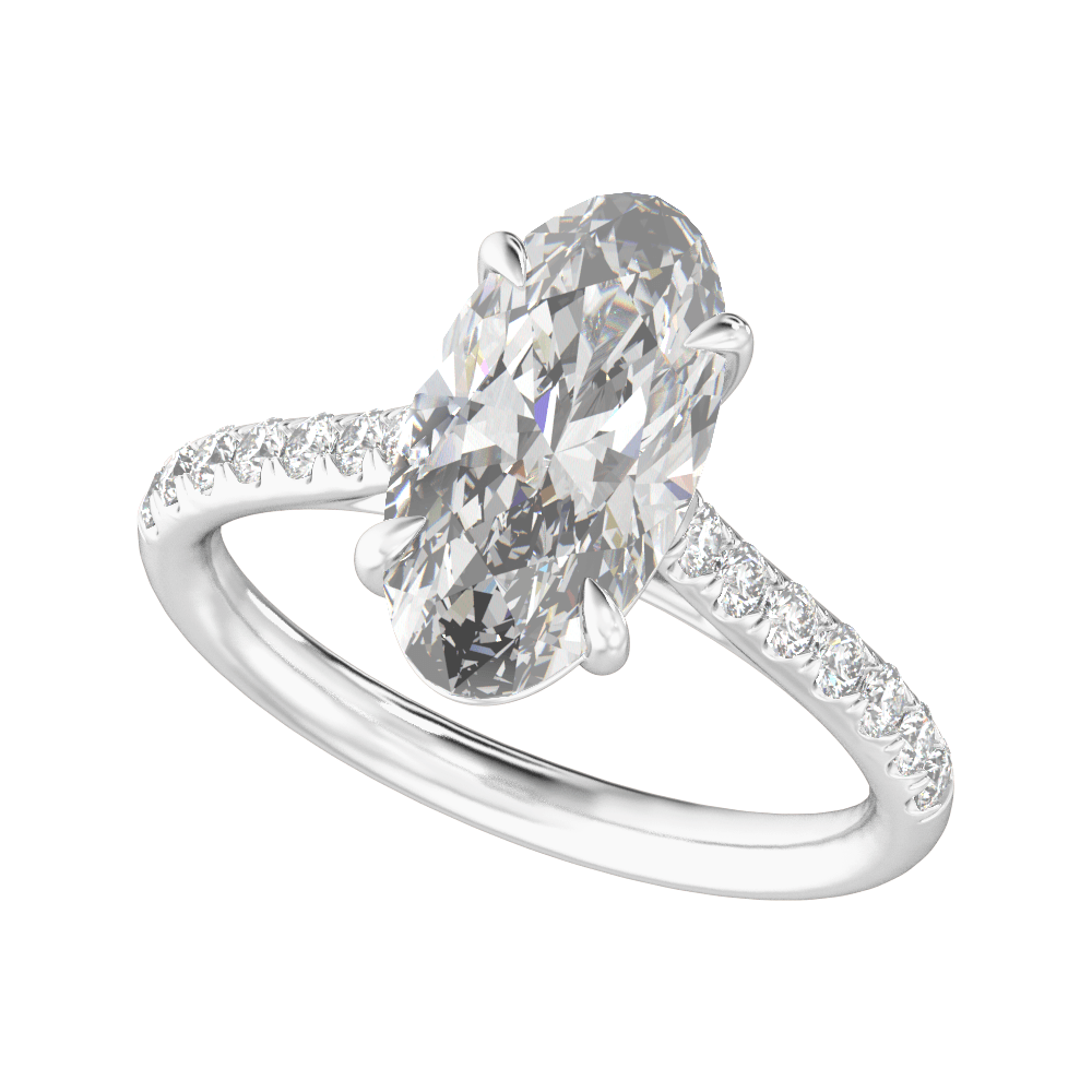 Platinum 13.8x6.9 mm Oval 3 1/3 CTW Lab-Grown Diamond Engagement Ring