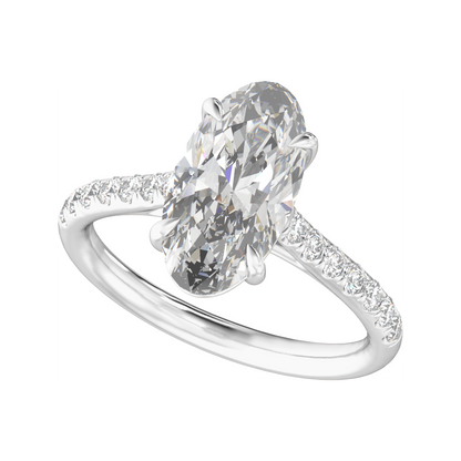 Platinum 13.8x6.9 mm Oval 3 1/3 CTW Lab-Grown Diamond Engagement Ring