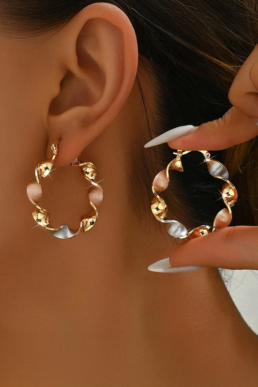 Twisted Round Hoop Earrings