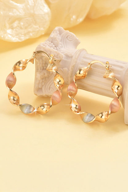 Twisted Round Hoop Earrings