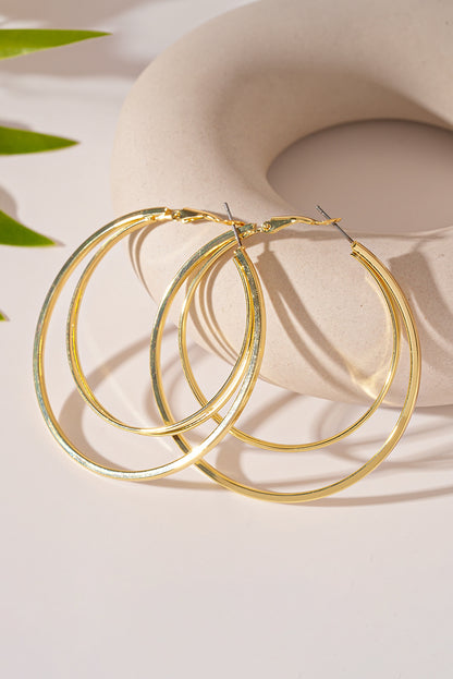 Gold Large Double Hoop Earrings