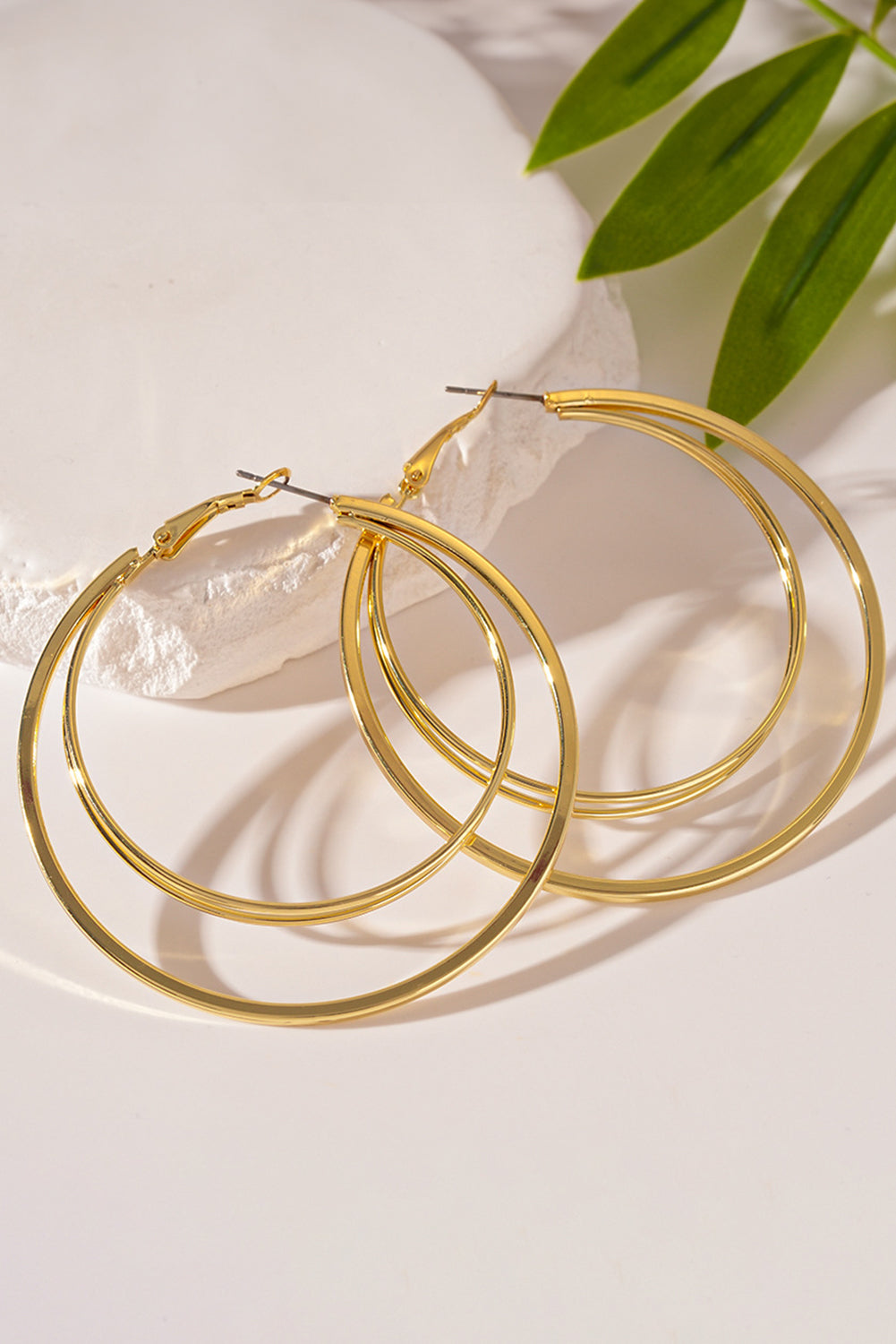 Gold Large Double Hoop Earrings