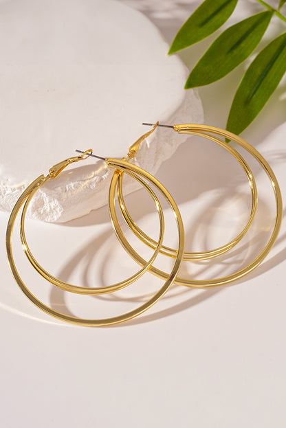 Gold Large Double Hoop Earrings