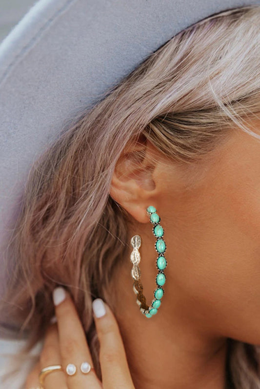 Turquoise C-shaped Earrings