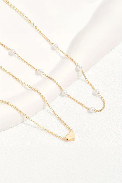 Pearl Heart Chain Necklace