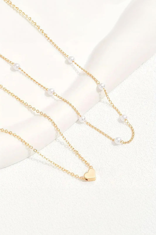 Pearl Heart Chain Necklace