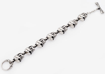 Mens Stainless Steel Skull Bracelet