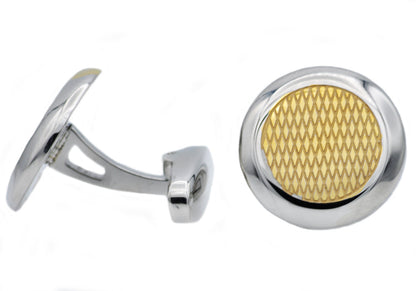 Mens Gold Stainless Steel Cuff Links