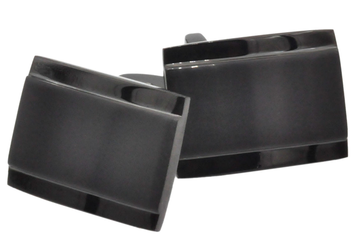 Mens Black Stainless Steel Cuff Links