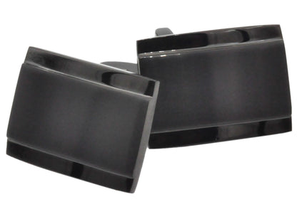 Mens Black Stainless Steel Cuff Links