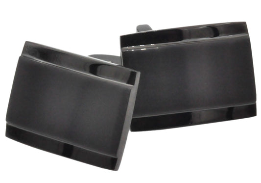 Mens Black Stainless Steel Cuff Links