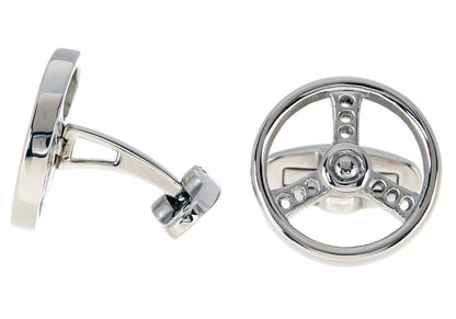 Mens Stainless Steel Steering Wheel Cuff Links