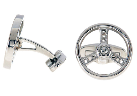Mens Stainless Steel Steering Wheel Cuff Links