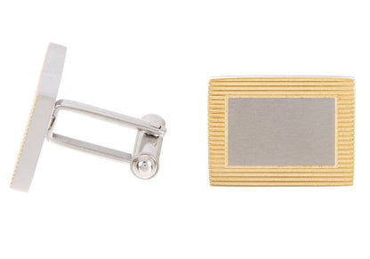 Mens Gold Stainless Steel Cuff Links