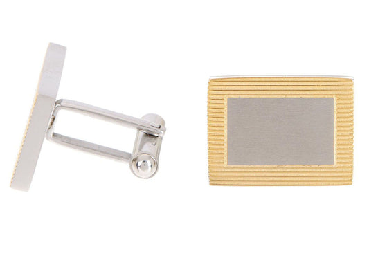 Mens Gold Stainless Steel Cuff Links