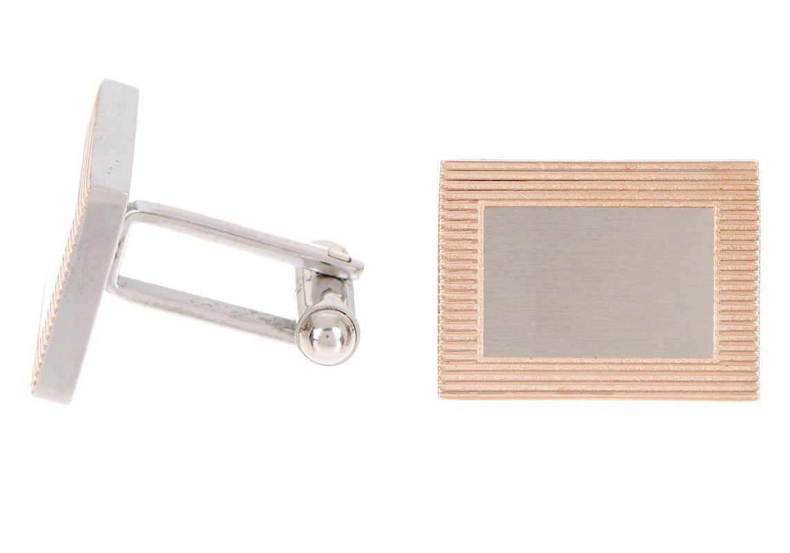 Mens Rose Stainless Steel Cuff Links