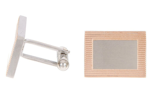 Mens Rose Stainless Steel Cuff Links