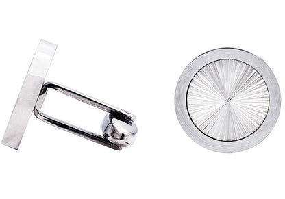Mens Radial Lines Stainless Steel Cuff Links