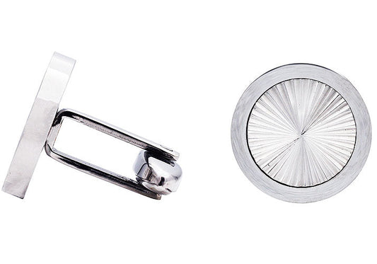 Mens Radial Lines Stainless Steel Cuff Links