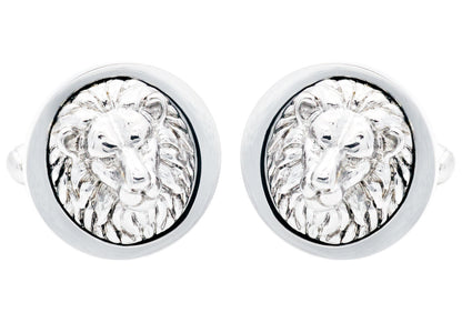 Mens Lion's Head Stainless Steel Cuff Links