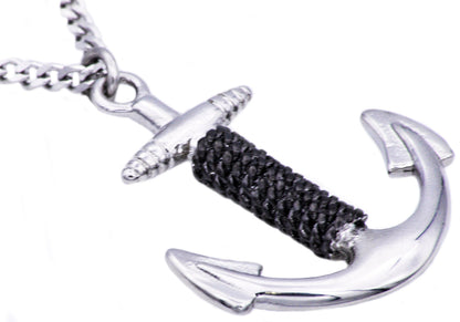 Mens Stainless Steel Anchor Pendant