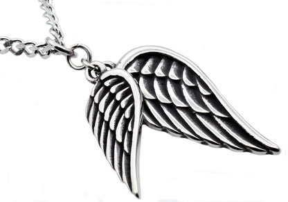 Mens Stainless Steel Wings Pendant