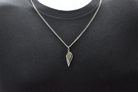 Mens Stainless Steel Wings Pendant