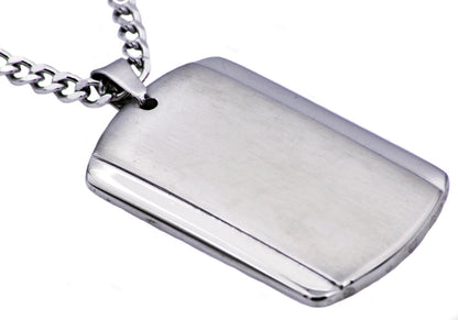 Mens Stainless Steel Dog Tag Pendant