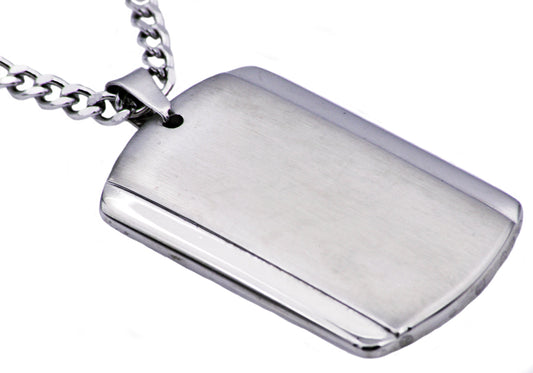 Mens Stainless Steel Dog Tag Pendant