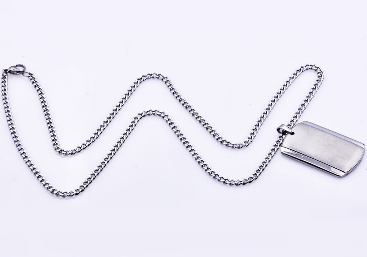 Mens Stainless Steel Dog Tag Pendant