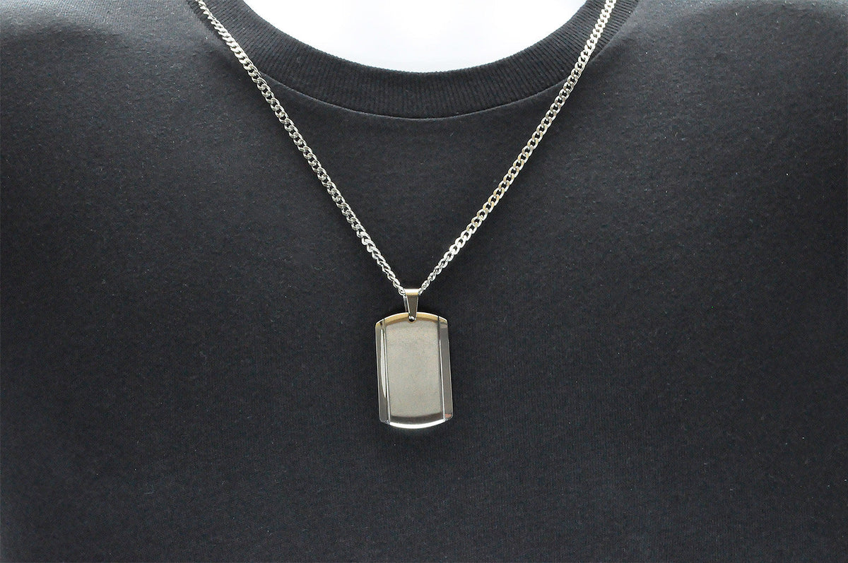 Mens Stainless Steel Dog Tag Pendant
