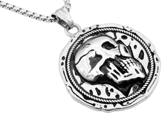 Mens Stainless Steel Skull Pendant