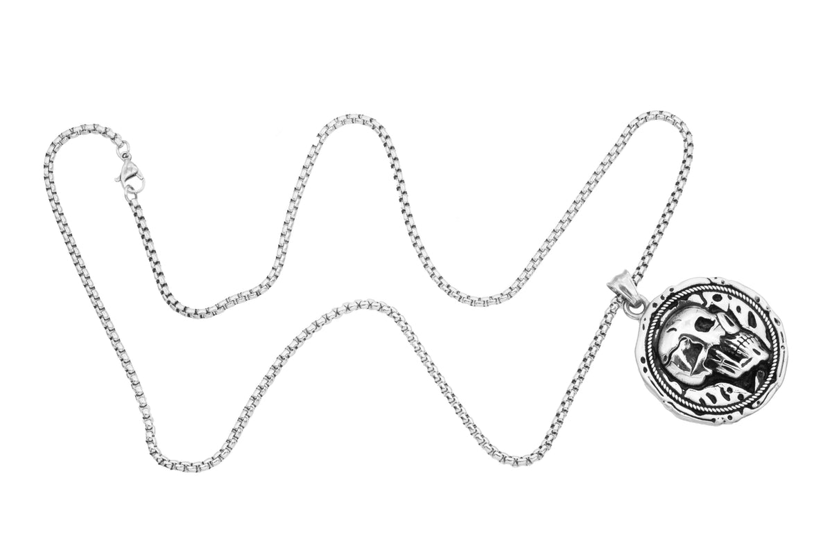 Mens Stainless Steel Skull Pendant