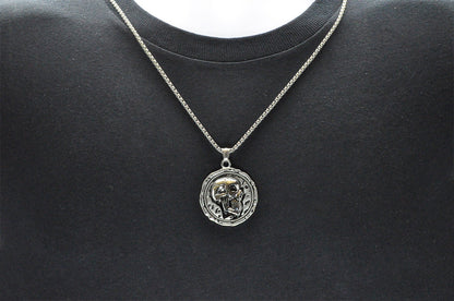Mens Stainless Steel Skull Pendant