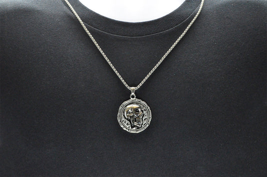 Mens Stainless Steel Skull Pendant