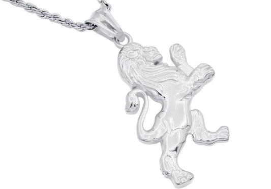 Mens Stainless Steel Lion Pendant