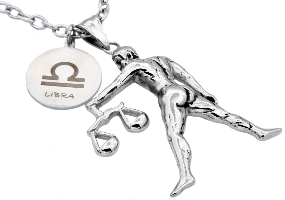 Mens Stainless Steel Zodiac Libre Pendant
