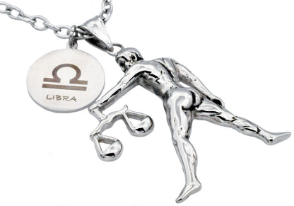 Mens Stainless Steel Zodiac Libre Pendant