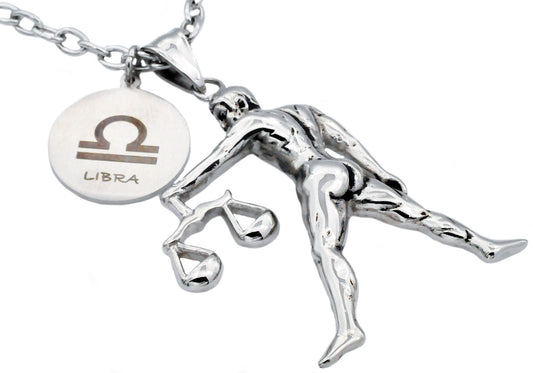 Mens Stainless Steel Zodiac Libre Pendant