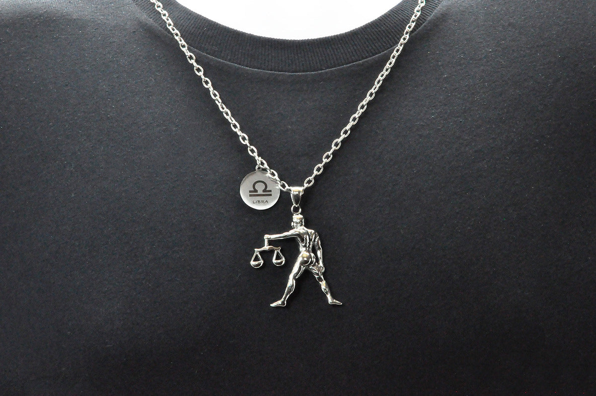 Mens Stainless Steel Zodiac Libre Pendant