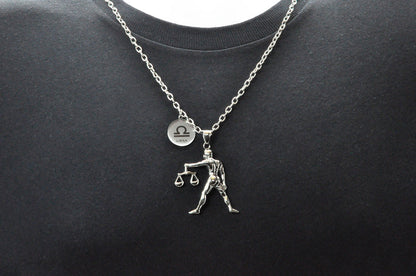 Mens Stainless Steel Zodiac Libre Pendant