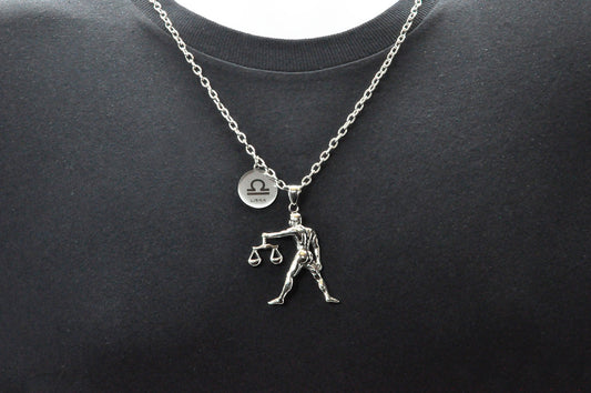 Mens Stainless Steel Zodiac Libre Pendant